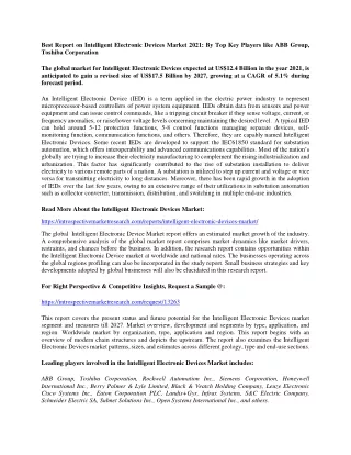best report on intelligent electronic devices