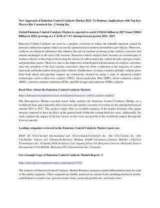 new approach of emission control catalysts market