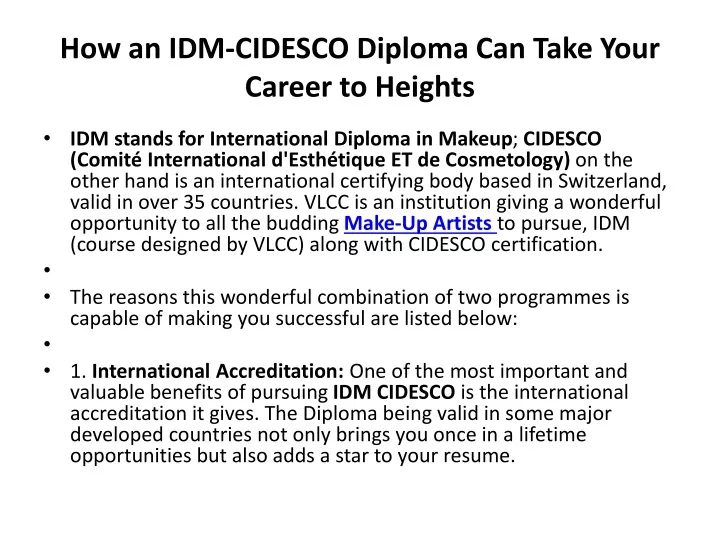 how an idm cidesco diploma can take your career to heights