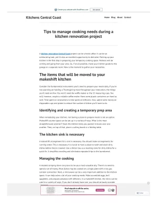 Tips to manage cooking needs during a kitchen renovation project