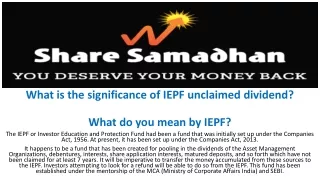 What is the significance of IEPF unclaimed dividend