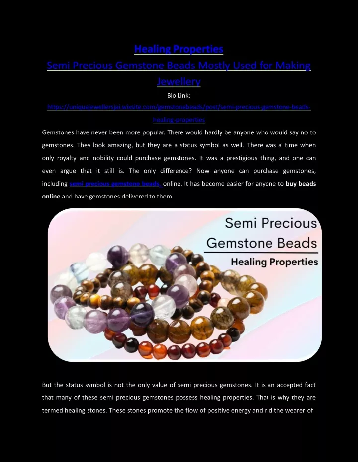 healing properties semi precious gemstone beads