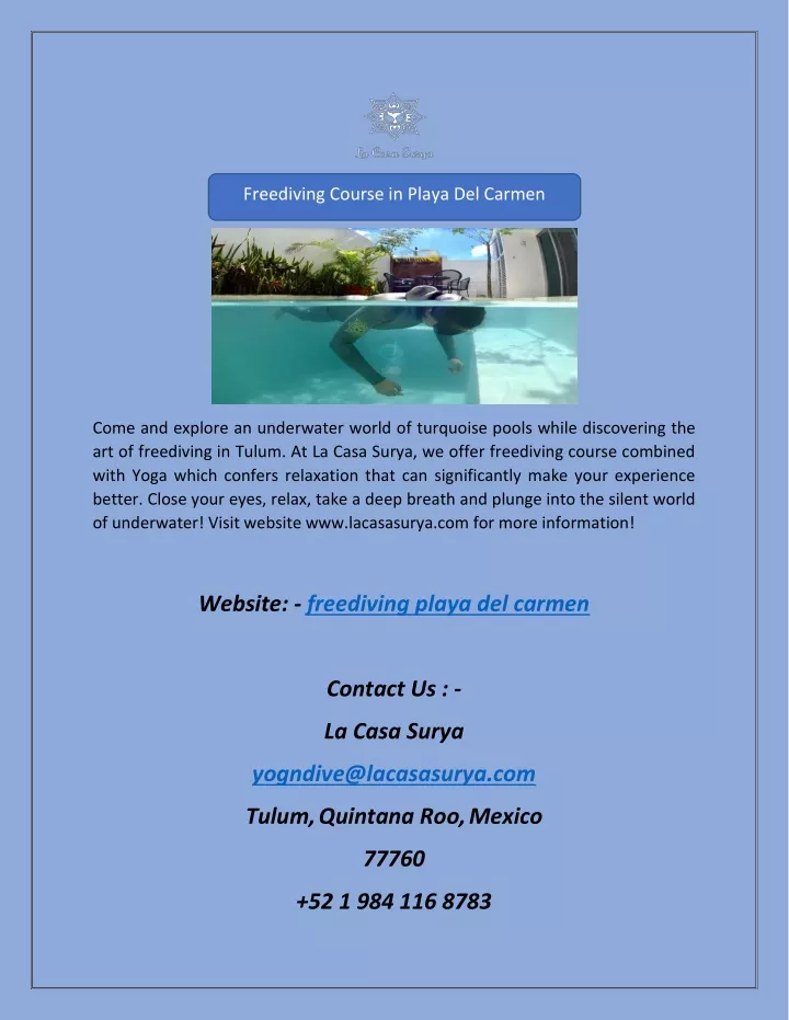 freediving course in playa del carmen