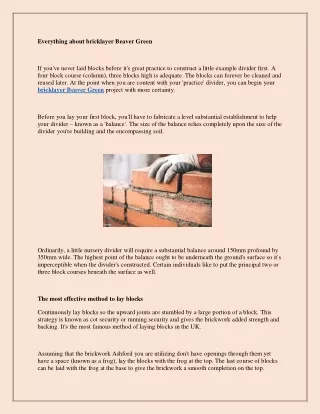everything about bricklayer beaver green