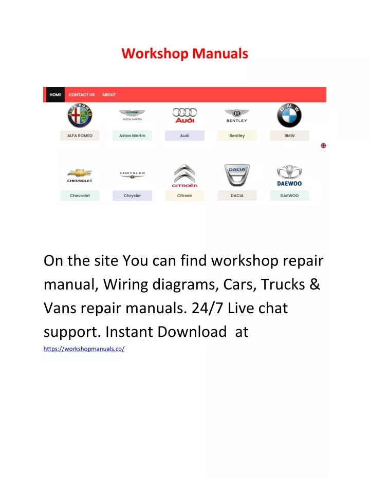 workshop manuals