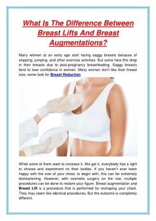 what is the difference between breast lifts