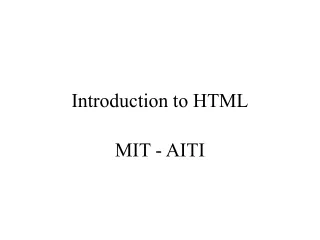 introduction to html