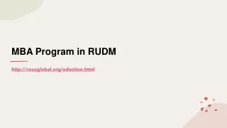 mba program in rudm
