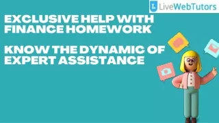 exclusive help with finance homework know