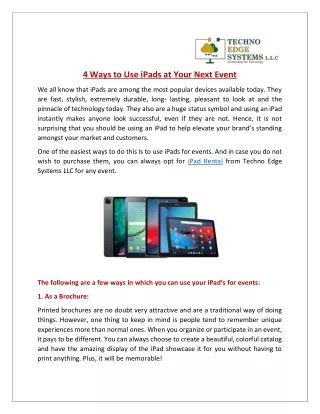 4 ways to use ipads at your next event