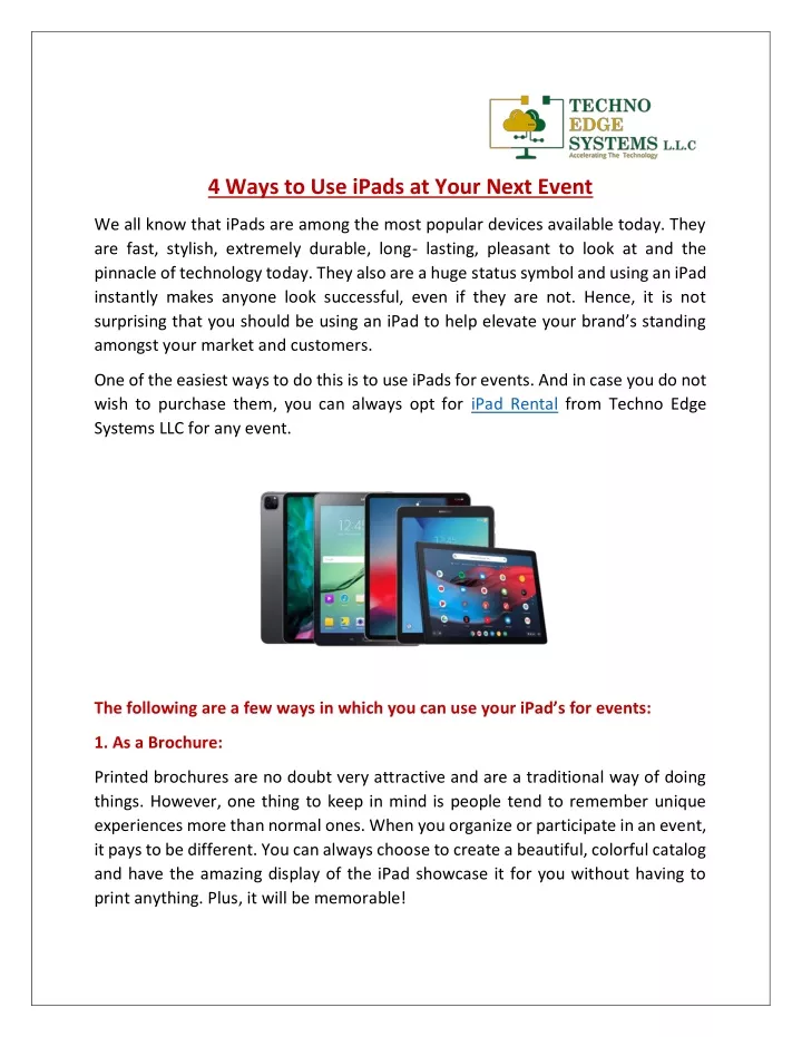 4 ways to use ipads at your next event