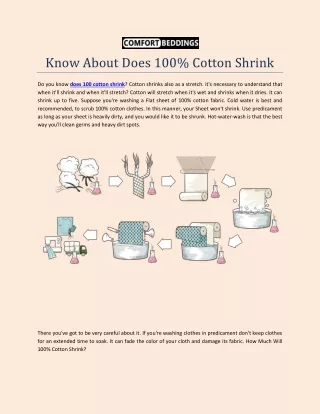 know about does 100 cotton shrink