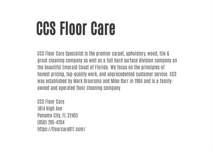 ccs floor care