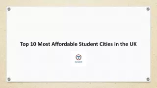 Top 10 Most Affordable Student Cities in the UK