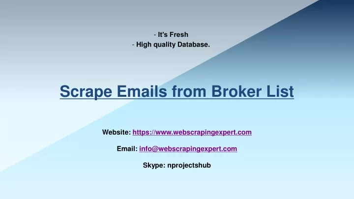 scrape emails from broker list