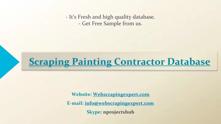 scraping painting contractor database