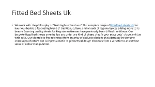Fitted Bed Sheets Uk