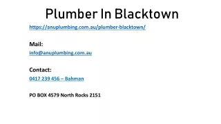 plumber in blacktown