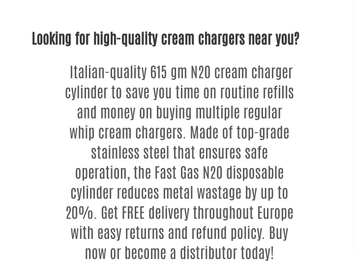 looking for high quality cream chargers near you