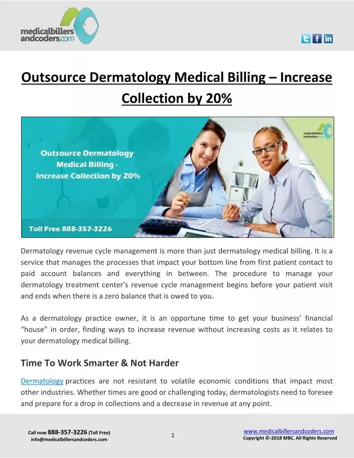 outsource dermatology medical billing increase