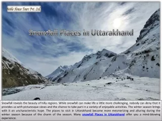 snowfall places in uttarakhand