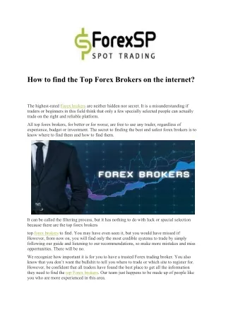 how to find the top forex brokers on the internet