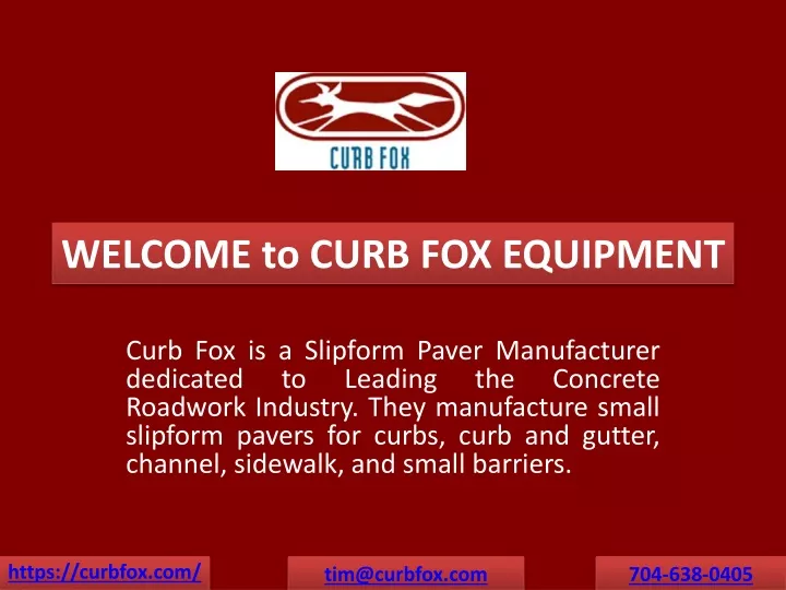welcome to curb fox equipment