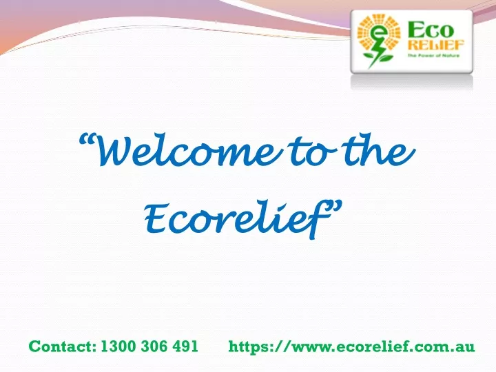 welcome to the ecorelief