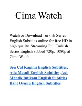 cimawatch