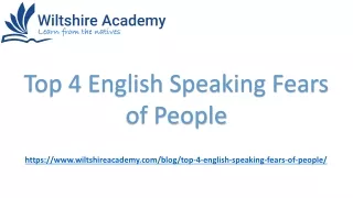 Top 4 English Speaking Fears of People