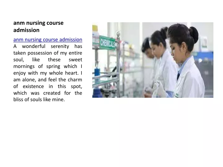 anm nursing course admission