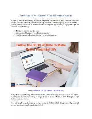Follow the 50 30 20 Rule to Make Better Financial Life-converted