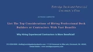 Get Composite Deck Builders For Building a Deck & Patio