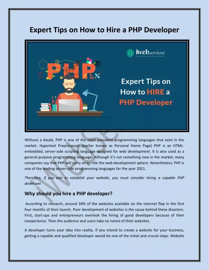 expert tips on how to hire a php developer