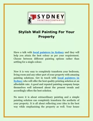 Stylish Wall Painting For Your Property