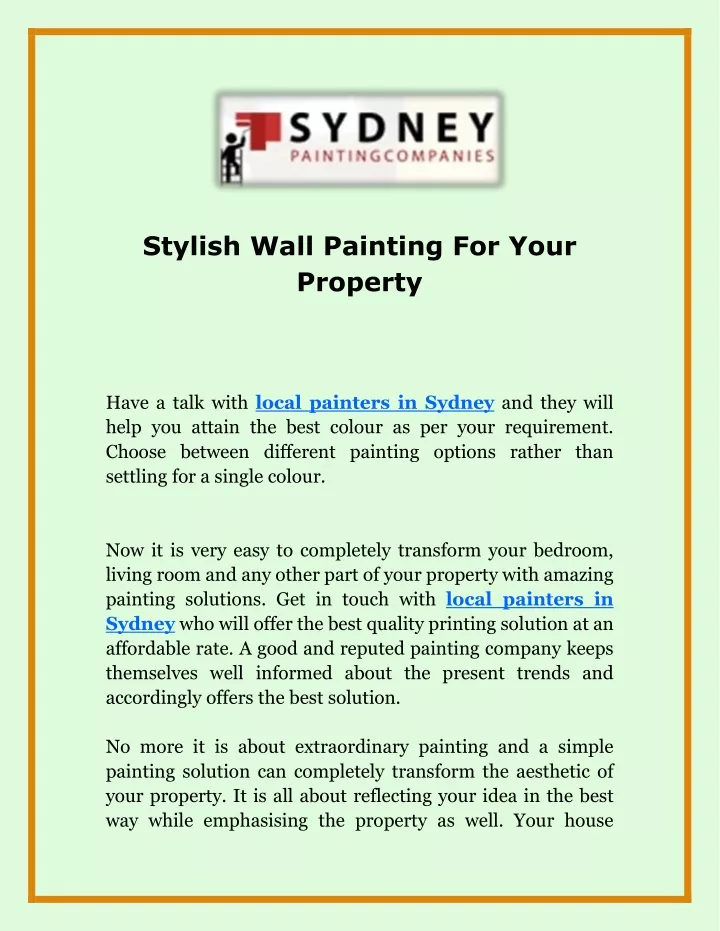 stylish wall painting for your property have