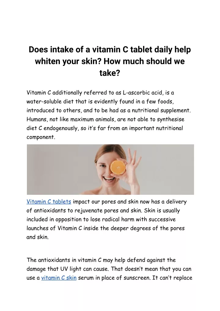 does intake of a vitamin c tablet daily help