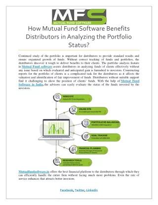 how mutual fund software benefits distributors