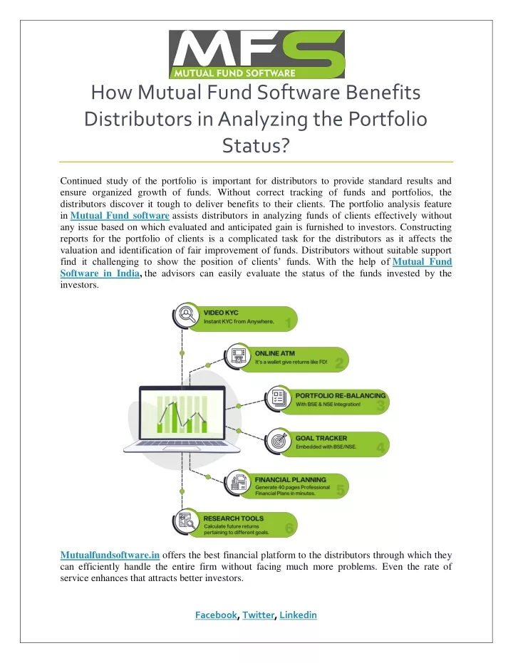 how mutual fund software benefits distributors