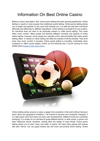 Information On Best Online Casino