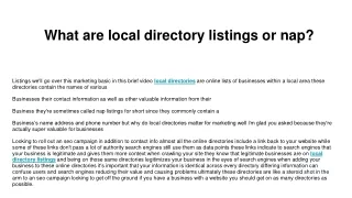 What are local directory listings or nap_