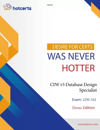 CIW v5 Database Design Specialist Exam 1D0-541