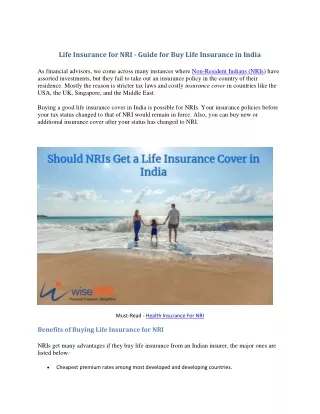 Life Insurance for NRI - Guide for Buy Life Insurance in India-converted