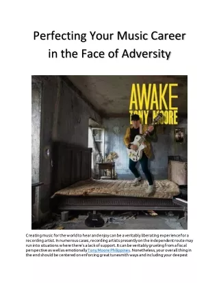 Perfecting Your Music Career in the Face of Adversity