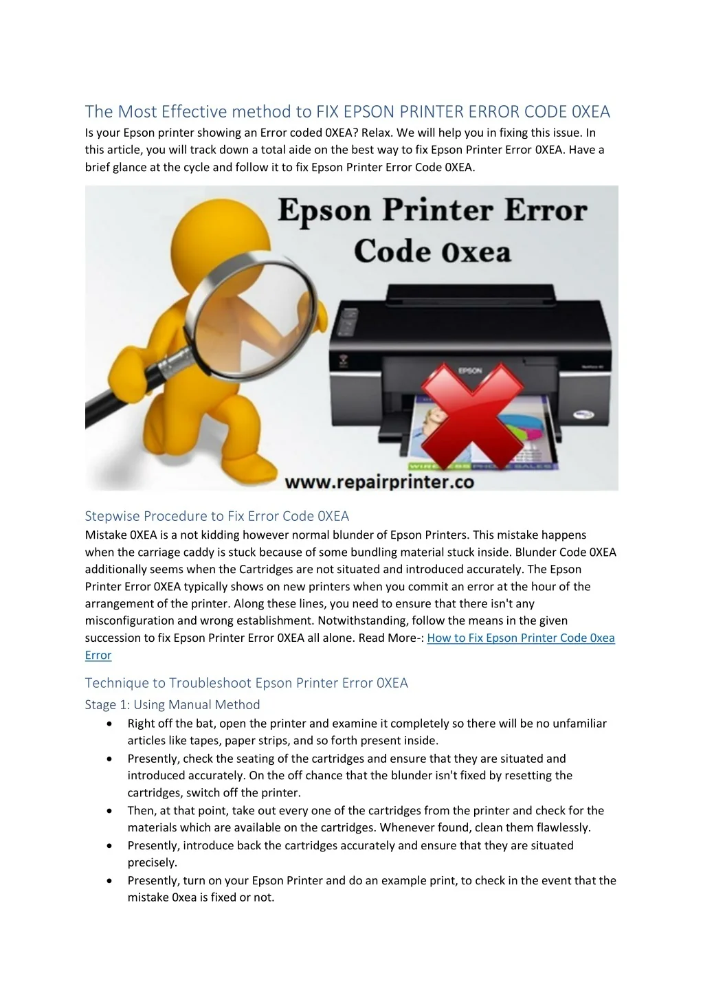 PPT - How to Fix Epson Printer Code 0xea Error PowerPoint Presentation ...