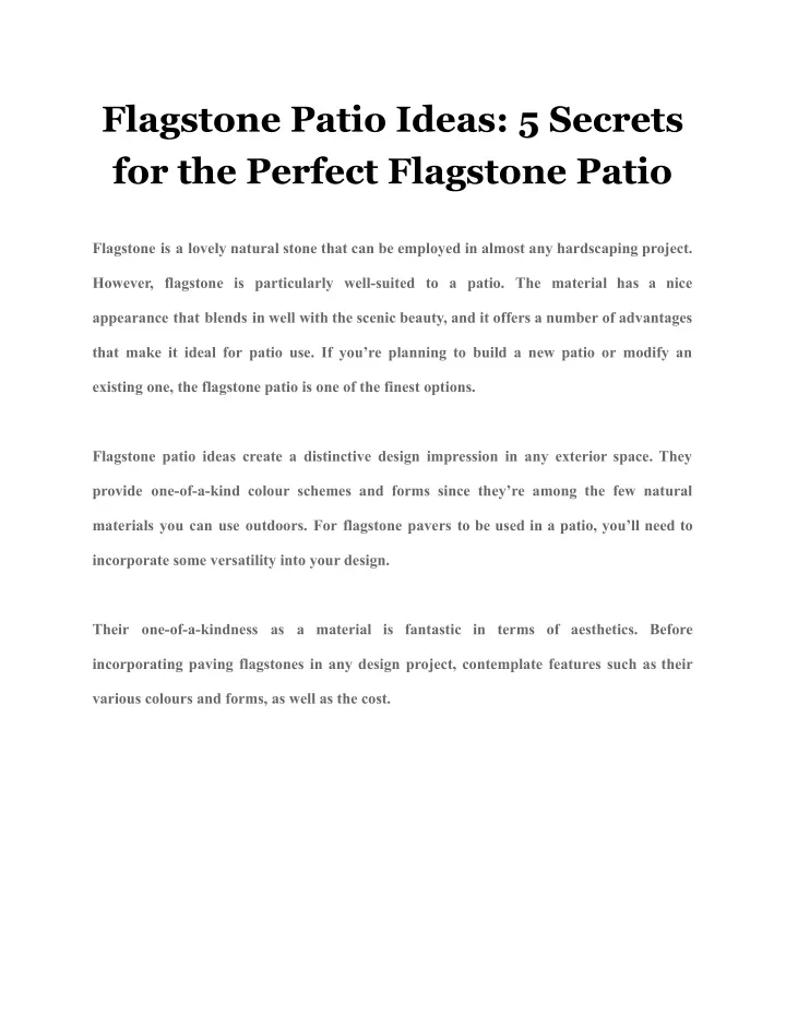 flagstone patio ideas 5 secrets for the perfect