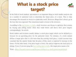 in the field of stock markets speculation