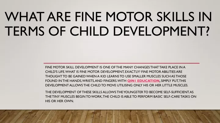 what are fine motor skills in terms of child development
