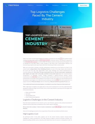 Top Logistics Challenges Faced By The Cement Industry