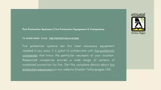 Fire Protection Systems | Fire Protection Equipment & Companies